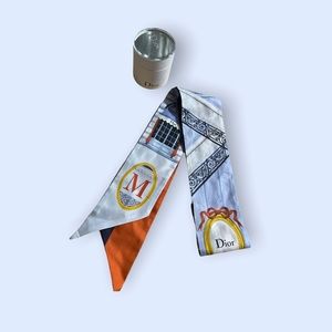 Dior Twilly Scarf with Dior Maison House Print with Logo